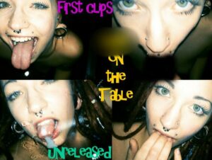 JezziCat Porno Video: Sperma vom Glastisch geleckt - unveröffentliches Material